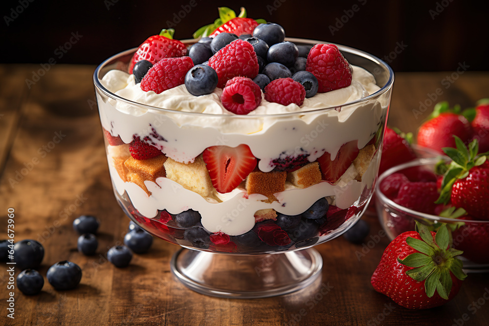 Patriotic Perfection: Red, White, and Blueberry Trifle Patriotic Perfection: Red, White, and Blueberry Trifle