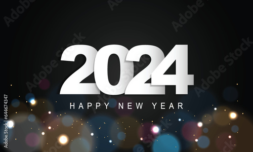 2024 Happy New Year Background Design. Greeting Card, Banner, Poster. Vector Illustration.