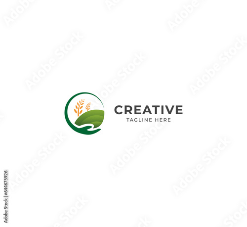 Agriculture logo and farming logo, Wheat logo. Agribusiness, Eco-farm and rural country, vector design. Farm industries and agronomy logo design.