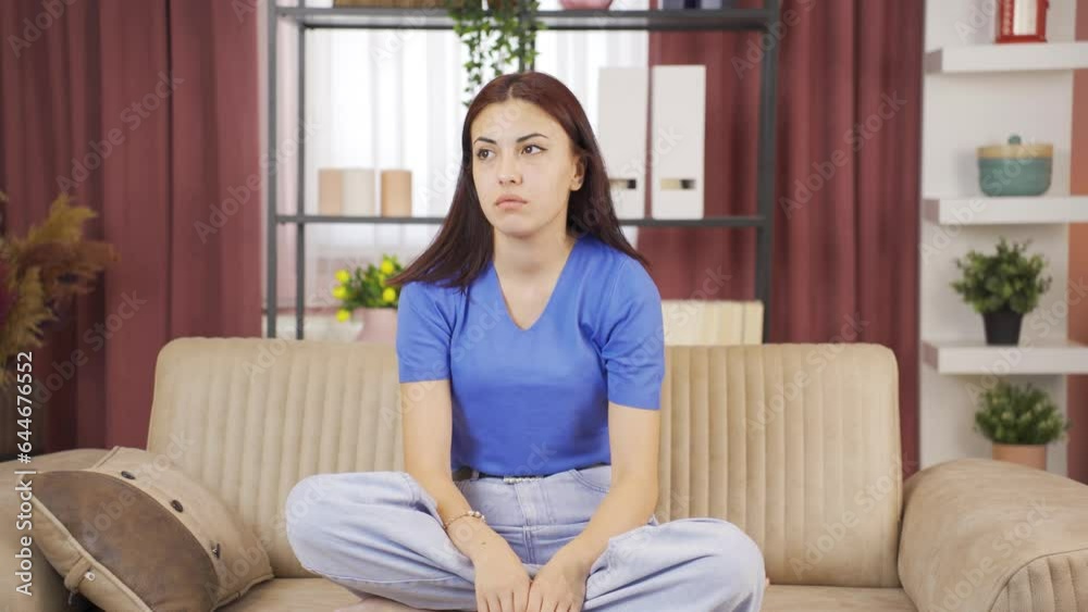 The troubled woman is thoughtful, not well off.