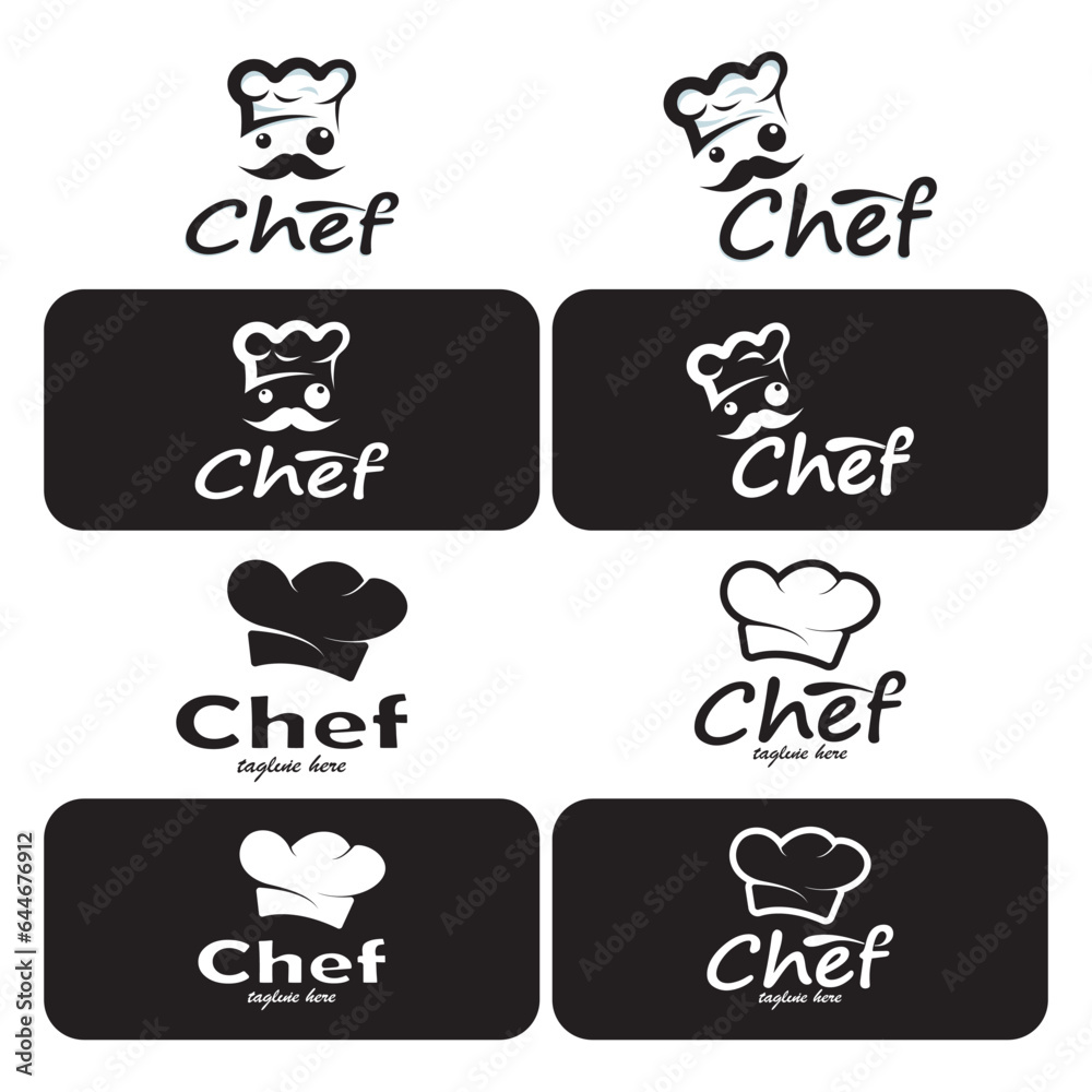 professional logo chef or kitchen chef hat.for business,home cook,and restaurant chef.bakery,vector