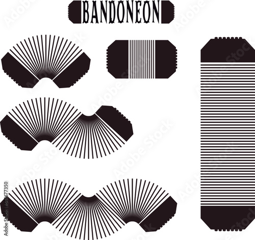 bandoneon vector, accordion-like instrument used mostly in Argentine tango