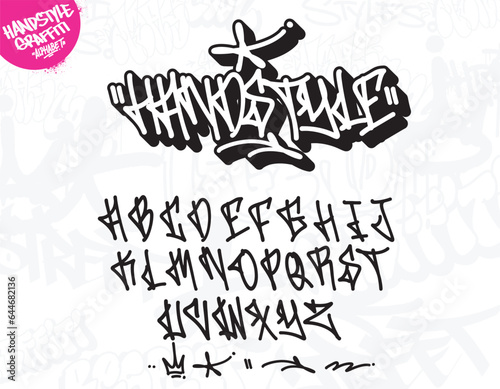 Graffiti art alphabet. Decorative Graffiti font vector design.