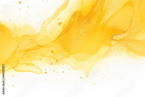 Yellow watercolor splash on a white background, watercolor background design, Generative AI