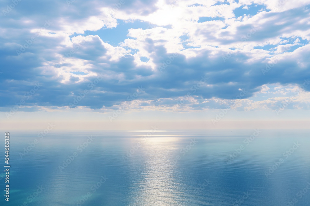 A large body of water under a cloudy sky, Generative AI
