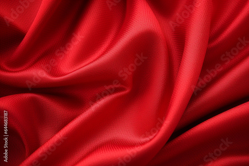 Shiny red fabric background, smooth red silk background, Red georgette fabrics, Generative AI