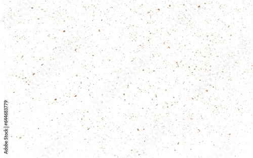 Brown grainy texture isolated on white background. Dust overlay. Brown noise granules. Vector design elements, illustration,