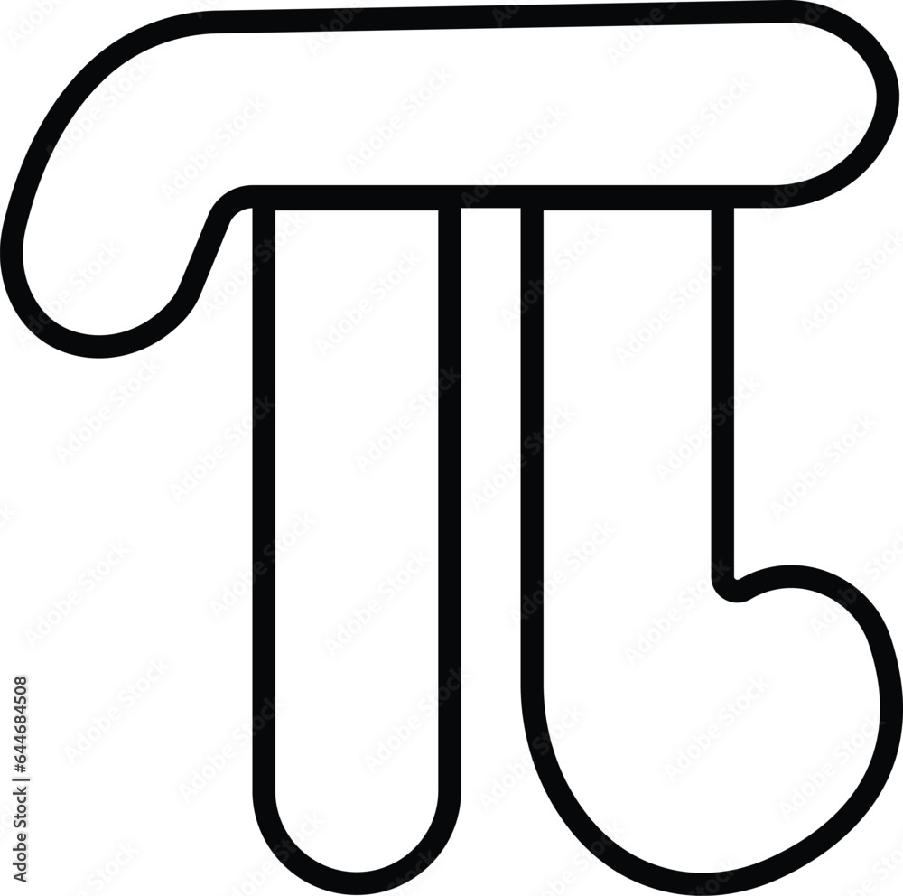 pi Greek letter icon. Pi mathematical symbol, geometry formula icon. Standard line design pi symbol for your banner and poster. pi Greek letter icon. Pi mathematical symbol, geometry formula icon. Standard line design pi symbol for your banner and poster.