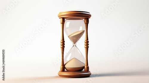 Realistic Hourglass on Blank White Background