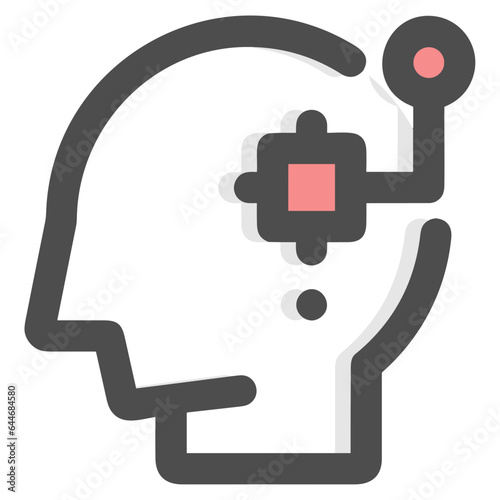 artificial intelligence technology icon symbol vector image. Illustration of artificial intelligence futuristic information human learning software design image