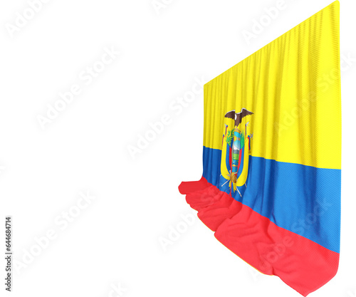 Ecuadorian Flag Curtain in 3D Rendering Ecuador s Biodiversity