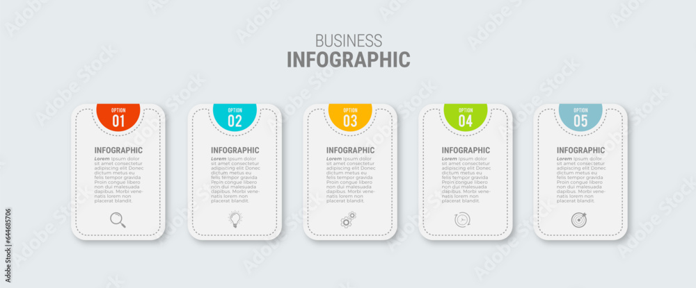 Business infographic template design icons 5 options or steps Business infographic template design icons 5 options or steps