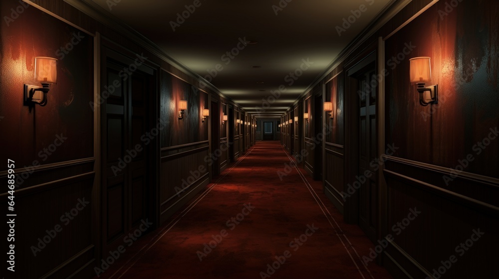 Luxurious hallway with little lighting background