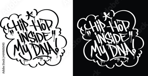 Hip-Hop text in graffiti tag font style. Graffiti text vector illustrations.