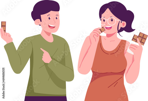 Chocolate Day Character Illustration