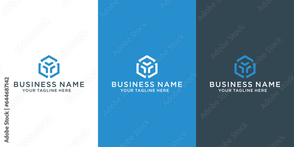 Obraz premium Abstract simple vector cube logo sign company icon symbol
