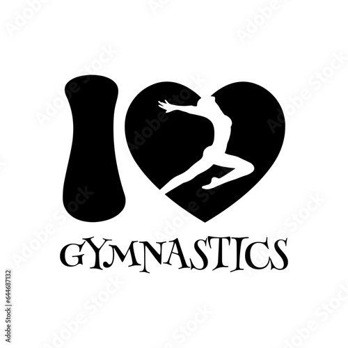 I Love Gymnastics. Vector Design on White Background