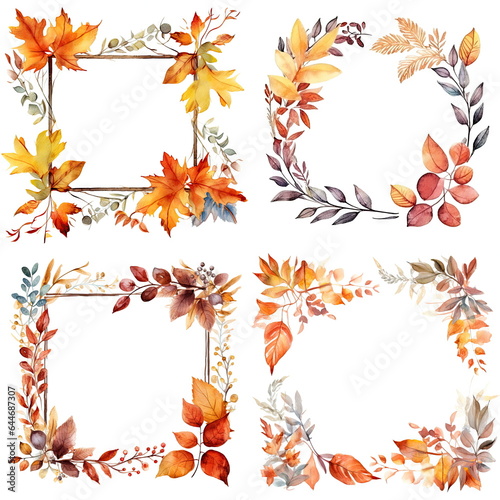 Watercolor of fall foliage banner