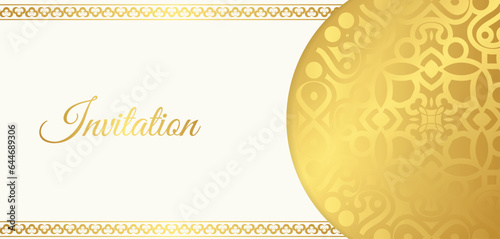 Gold invitation background style ornamental pattern