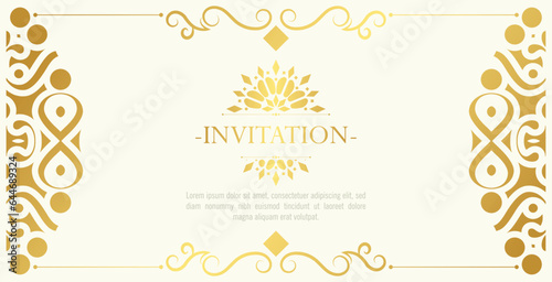 Gold invitation background style ornamental pattern