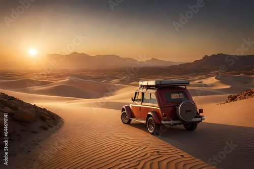 vintage car in the desert