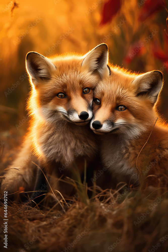 Two Red Fox Cubs