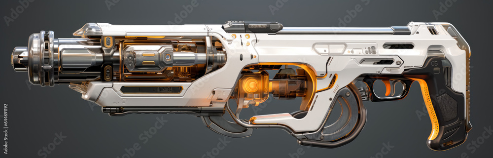 Sci-fi futuristic videogame weapon concept. futuristic rifle.