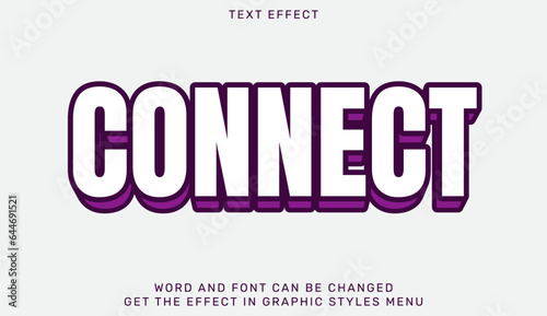 Connect text effect template in 3d design