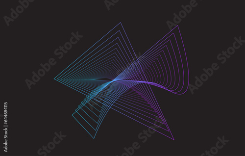 Abstract line isolated on black background. Element for design. Vector illustration