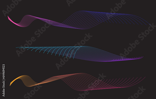 Abstract lines wave background. flowing wave lines. Digital future technology concept. Lines colorful. Vector illustration