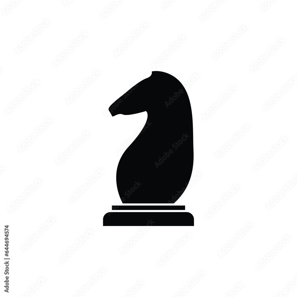 Knight chess piece icon silhouette design template isolated Knight chess piece icon silhouette design template isolated