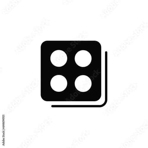 DIce 4 icon silhouette design template vector isolated