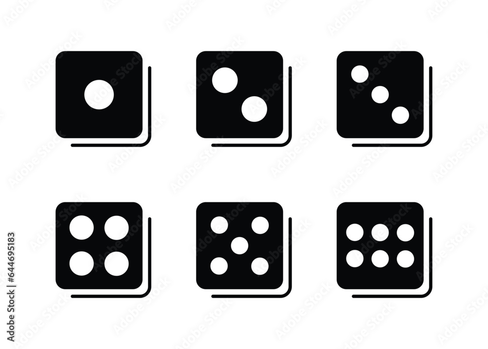 Dice icon silhouette design template vector isolated Dice icon silhouette design template vector isolated