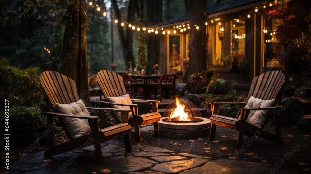 Chairs of Tranquility: Embracing the Evening Serenity Around a Wood Fire for a Connected Sense of Peace