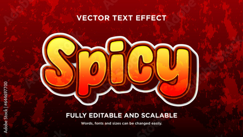 spicy and hot text effect vector editable