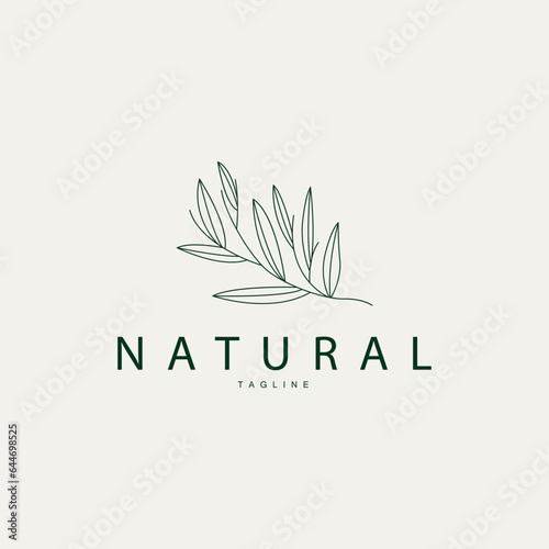 Minimalist Feminine Botanical Flower Beauty Line Plant Logo, Design Vector illustration