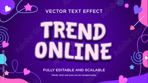 vector trend online editable text effect