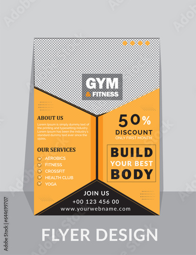Fitness flyer template design