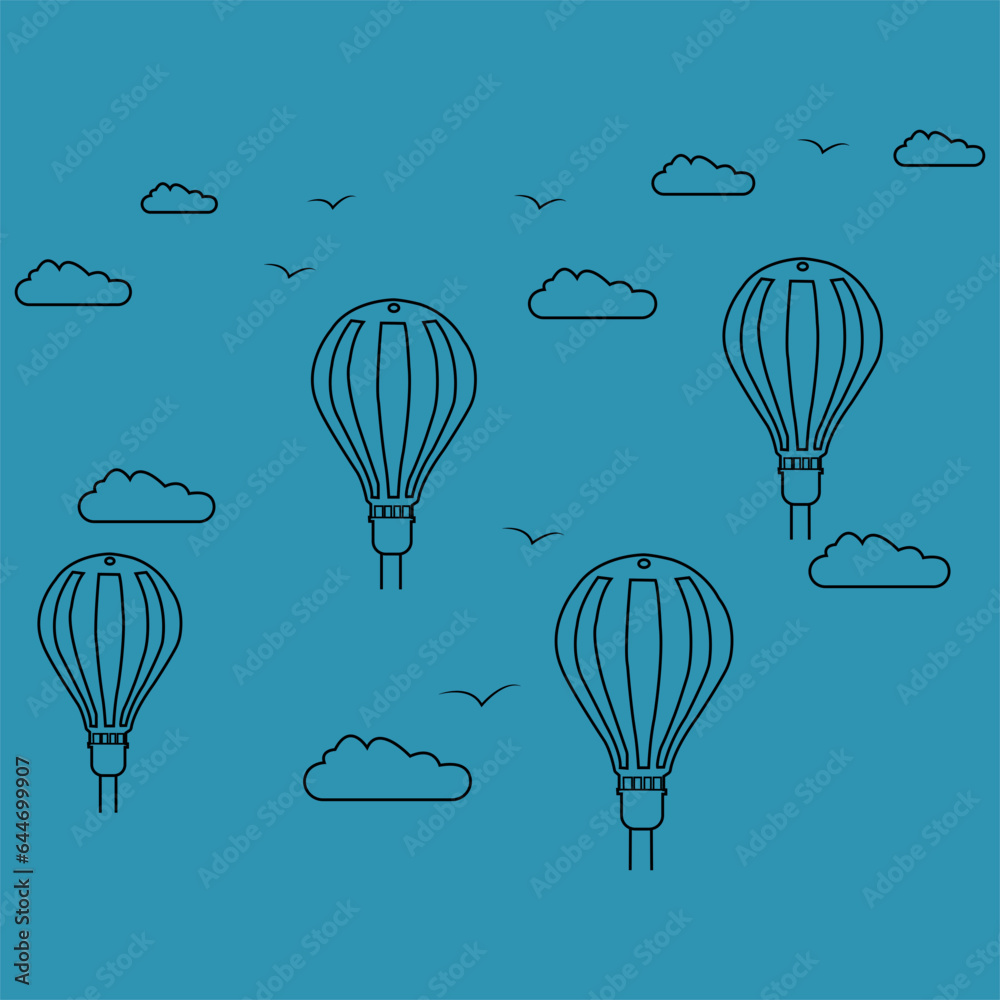 Naklejka premium hot air balloon in sky