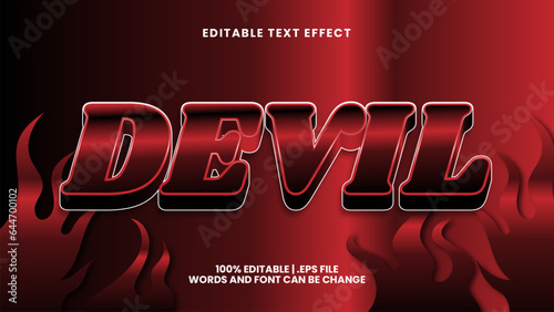 Devil Editable Text Effect With Scary And Fire Background Style