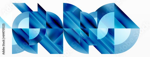 Minimalist background with square-tiled geometric circles, symphony of precise patterns. Interlocking shapes create tranquil yet captivating backdrop, blending modernity and structured elegance