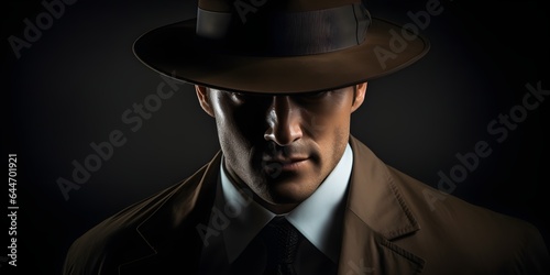 a man in a suit and tie wearing a hat, a character portrait,  superhero