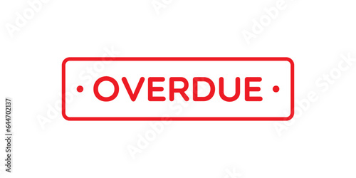 Vector Overdue Label on White Background