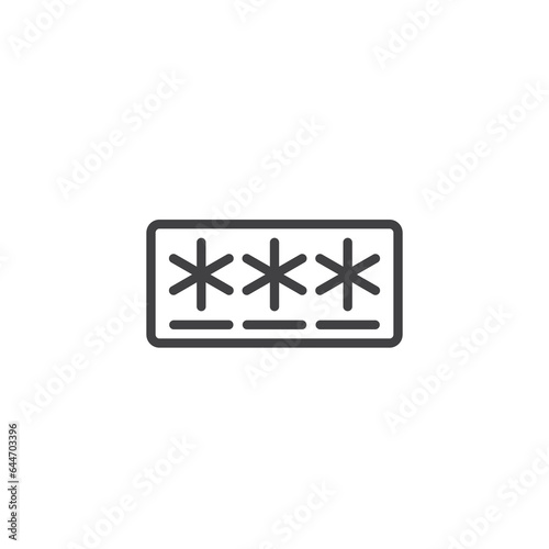 Password code line icon