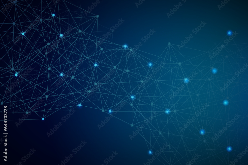 Abstract polygonal space. Triangles with connecting dots and lines. Background concept for your design