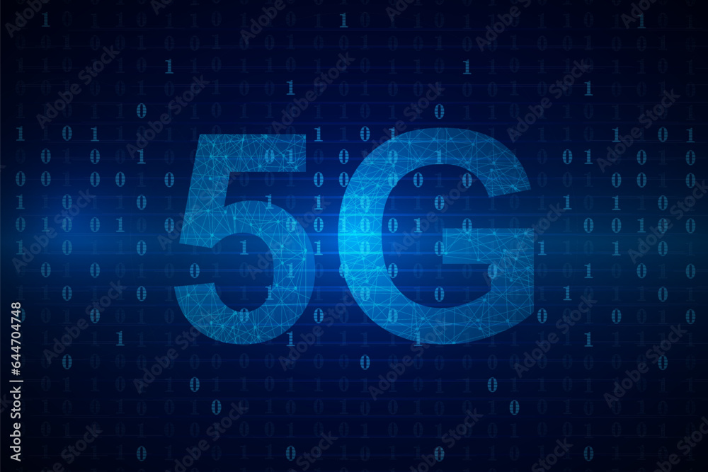 Binary code 5G  technology background