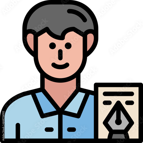author filled outline icon