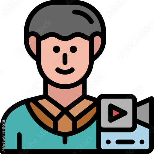 vlogger filled outline icon
