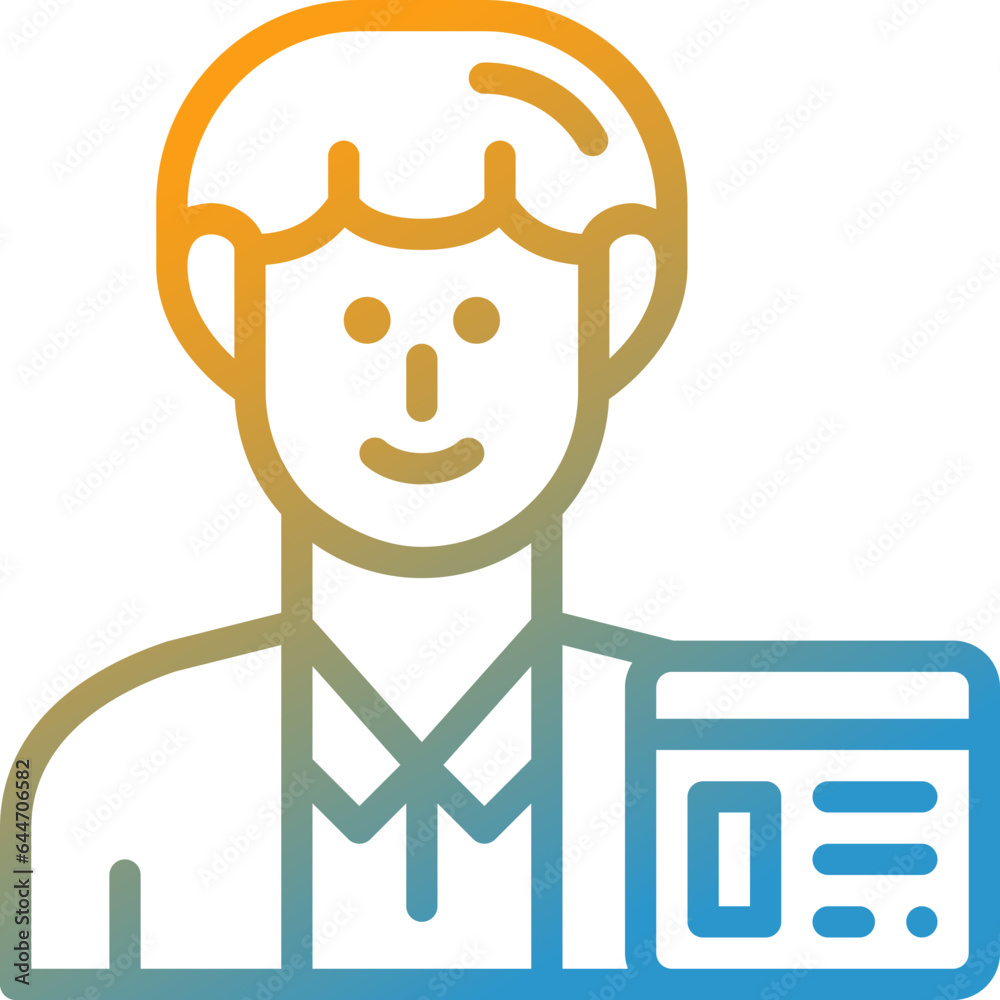 blogger gradient line icon