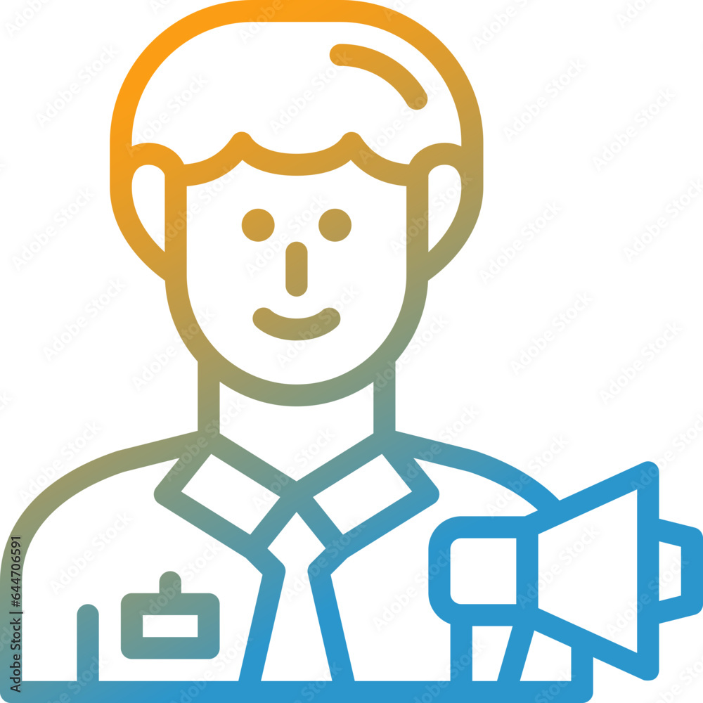 advertiser gradient line icon advertiser gradient line icon